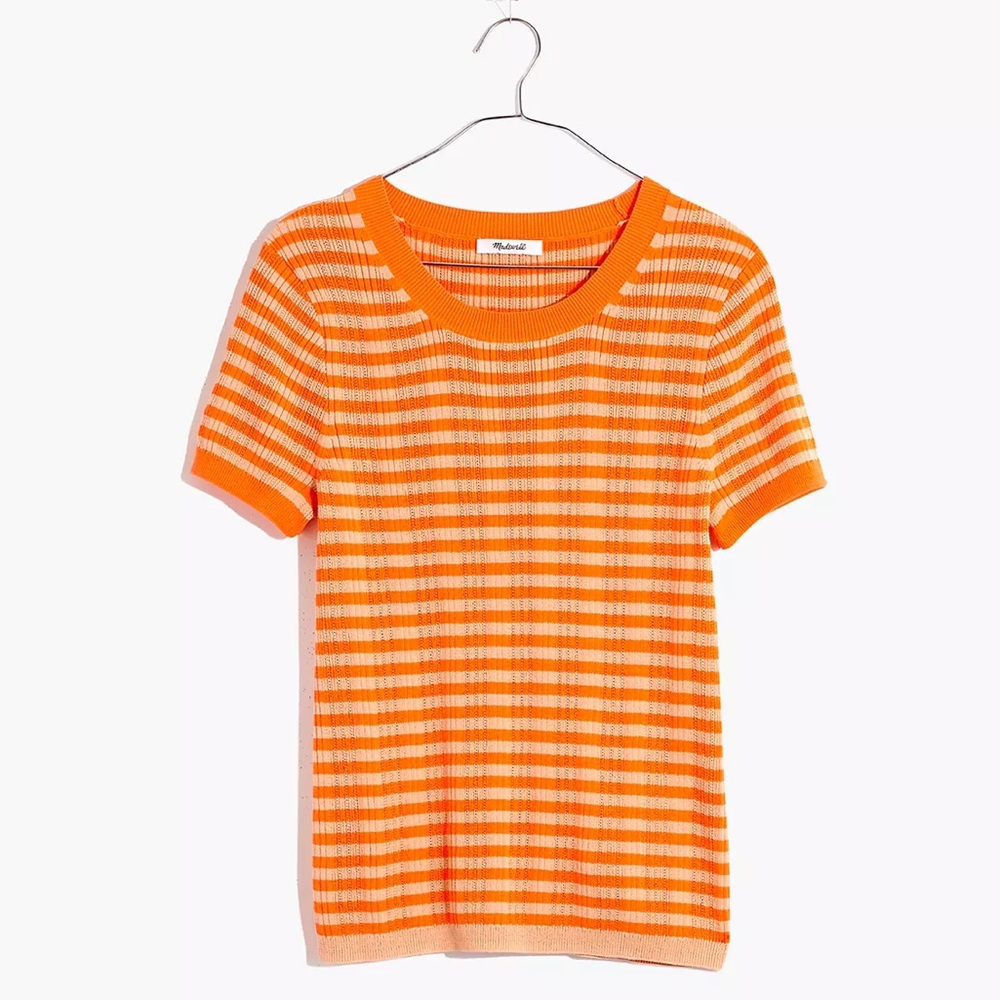 🍊MADEWELL Ringer Sweater Tee in Neon Stripe 🍊